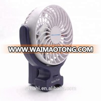 Blue Handed Electrical Mini Fan With USB Rechargeable Plastic Powered Cooling Fan