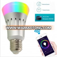 2018 Factory price hot new Colourful Remote Control e27 b22 rgb wifi smart led light bulb