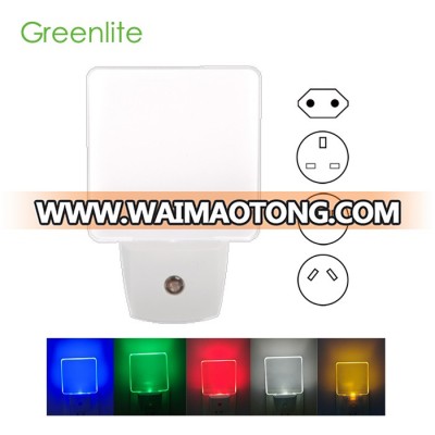 Long lifetime 3 kinds of plug led light sensor night light